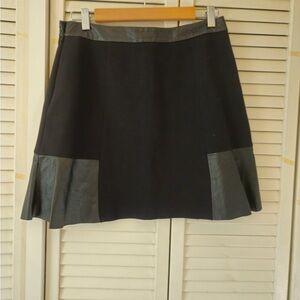 Club Monaco mini skirt with leather inserts and waist